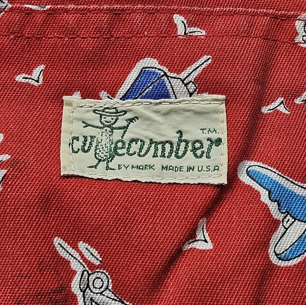 CuteCumber Kids Overalls Vintage 18 Months Red with sailing pattern